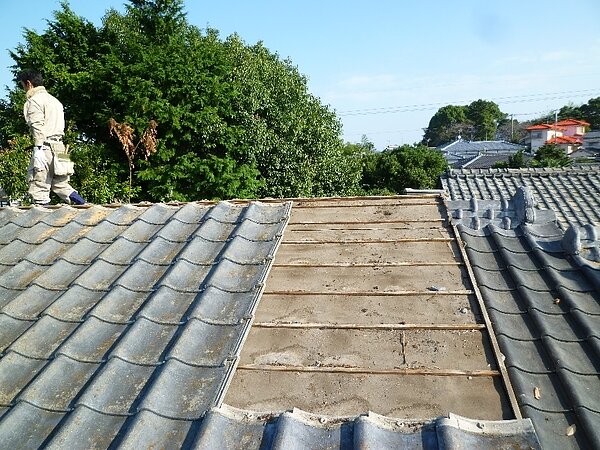 荒尾市　川登において、屋根替え　(リフォーム)です。　太洋瓦総工の画像