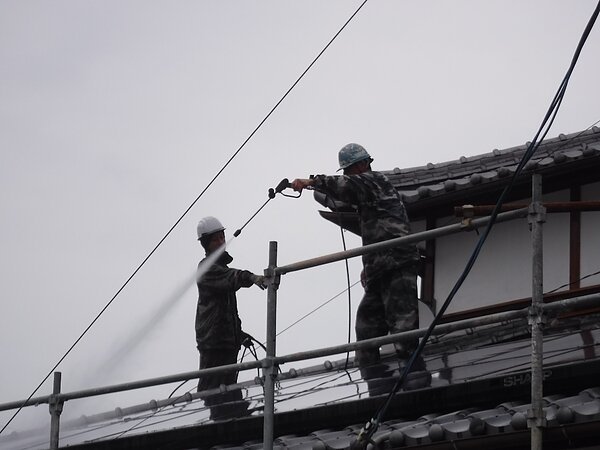 大牟田市橘において、外壁塗装・・・太洋瓦総工の画像