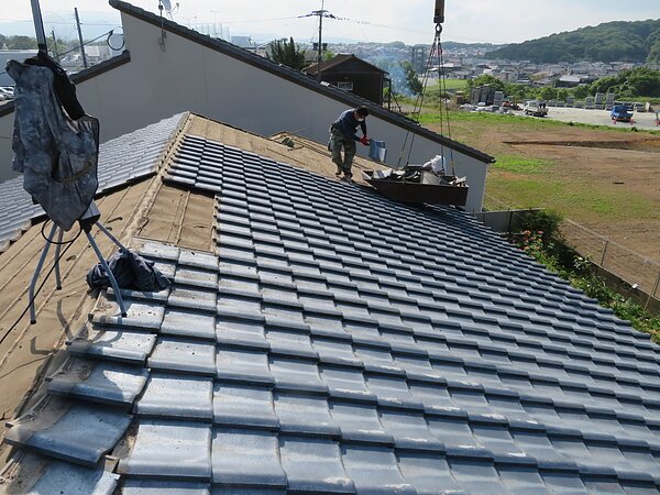 荒尾市宮内において、屋根瓦の葺き替え：：：太洋瓦総工の画像